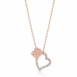 Sterling Silver Rose Gold Necklace Rhodium Plated